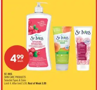 Shoppers Drug Mart ST. IVES SKIN CARE PRODUCTS offer