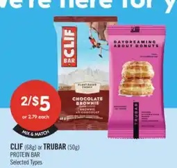 Shoppers Drug Mart CLIF (68g) or TRUBAR (50g) PROTEIN BAR offer