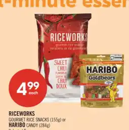 Shoppers Drug Mart RICEWORKS GOURMET RICE SNACKS (155g) or HARIBO CANDY (284g) offer