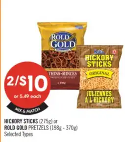 Shoppers Drug Mart HICKORY STICKS (275g) or ROLD GOLD PRETZELS (198g - 370g) offer