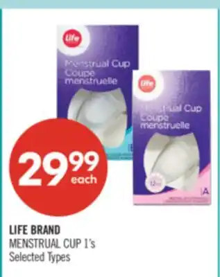 Shoppers Drug Mart LIFE BRAND MENSTRUAL CUP offer