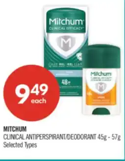 Shoppers Drug Mart MITCHUM CLINICAL ANTIPERSPIRANT/DEODORANT offer
