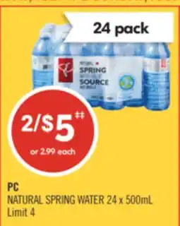 Shoppers Drug Mart PC NATURAL SPRING WATER offer