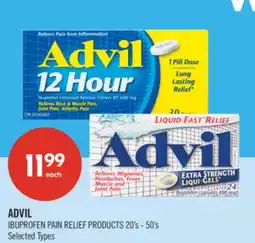 Shoppers Drug Mart ADVIL IBUPROFEN PAIN RELIEF PRODUCTS 20's - 50's offer