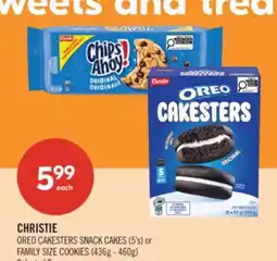 Shoppers Drug Mart CHRISTIE OREO CAKESTERS SNACK CAKES (5's) or FAMILY SIZE COOKIES (436g - 460g) offer