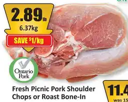 Starsky Fresh Picnic Pork Shoulder Chops or Roast Bone-In offer