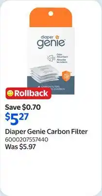 Walmart Diaper Genie Carbon Filter offer