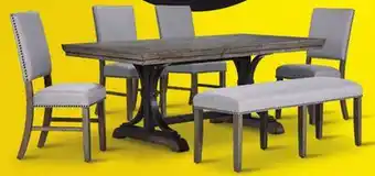 Leon's Yorkshire 6 - Piece Extendable Dining set - Warm Grey offer
