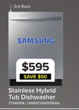 Leon's Samsung Stainless Steel 3rd Rack Dishwasher - DW80CG4051SRAA offer