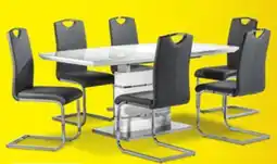 Leon's Danny 7-Piece Extendable Dining Set - White and Dark Grey offer