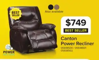 Leon's Canton Power Recliner - Dark Brown offer