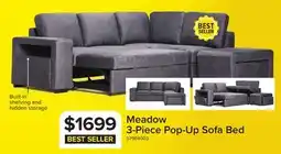 Leon's Meadow 3-Piece Sectional with Left-Facing Pop-Up Bed - Grey offer