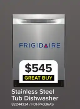 Leon's Frigidaire Stainless Steel Built-In Hybrid Tub Dishwasher - FDHP4336AS offer