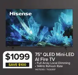 Leon's Hisense 75 QLED Mini-LED AI TV 144Hz - Fire TV - 75QD8SF offer