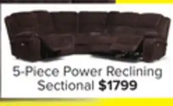 Leon's Maxwell 5-Piece Power Reclining Sectional - Brown offer