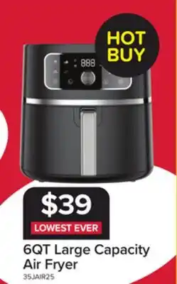 Leon's 5.7L / 6QT Large Capacity Air Fryer offer