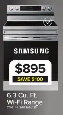 Leon's Samsung Stainless Steel Freestanding Electric Range with Wi-Fi (6.3 Cu.Ft) - NE63A6111SS/AC offer