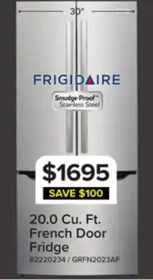 Leon's Frigidaire Gallery 30 20 Cu. Ft. Smudge-Proof Stainless Steel French Door Refrigerator - GRFN2023AF offer
