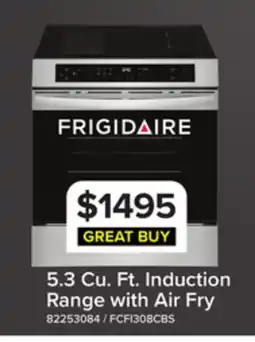 Leon's Frigidaire Stainless Steel Freestanding Induction Range with Air Fry (5.3 Cu. Ft.) - FCFI308CBS offer