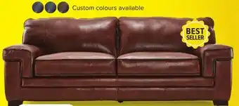 Leon's Stampede Leather Sofa - Chestnut offer