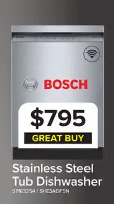 Leon's Bosch Stainless Steel 300 Series 24 Dishwasher with Recessed Handle - SHE3ADF5N offer