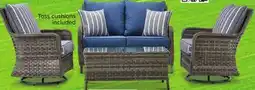 Leon's Veranda 4-Piece Outdoor Conversation Set - Grey, Blue offer