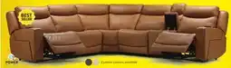 Leon's Jackson Leather 6-Piece Power Reclining Sectional with Heat and Massage - Butternut offer