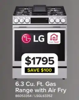 Leon's LG Smudge Resistant Stainless Steel Smart Gas Slide-In Range with Air Fry (6.3 Cu.Ft) - LSGL6335X offer