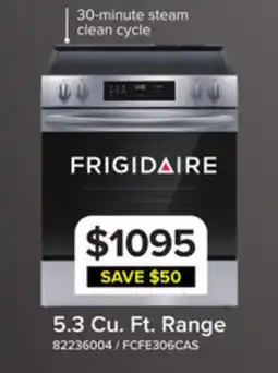 Leon's Frigidaire Stainless Steel 30 Front Control Electric Range (5.3 Cu.Ft) - FCFE306CAS offer