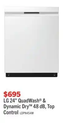 The Brick LG 24 48 dBA Built-In Top-Control Dishwasher with QuadWash - White - LDPN4542W offer