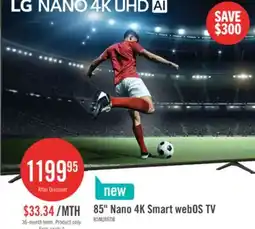 The Brick LG 85 NU860 Series NANO UHD 4K Smart TV (85NU860BYUA.ACC) - 2026 Model offer