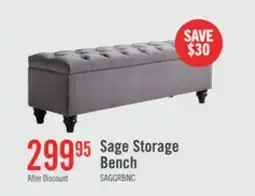 The Brick Sage 57 Storage Bench - Grey Velvet offer