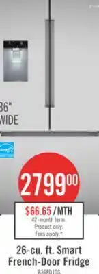 The Brick Bosch 36 26 Cu. Ft. 100 Series Smart French-Door Refrigerator - Stainless Steel - B36FD10ENS offer