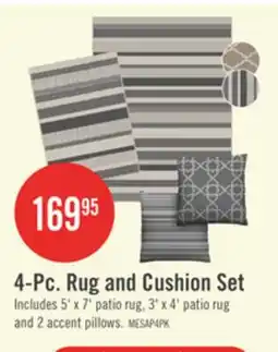 The Brick 4-Pc. Rug and Cushion Set offer