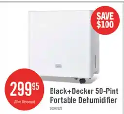 The Brick Black+Decker 50-Pint Portable Dehumidifier offer