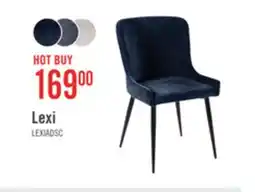 The Brick Lexi Dining Chair with Velvet-Look Fabric, Metal - Blue offer