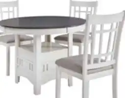 The Brick Dena 5pc Dining Set with Table & Chairs, 42-60W Extension, Round - Dove Grey offer