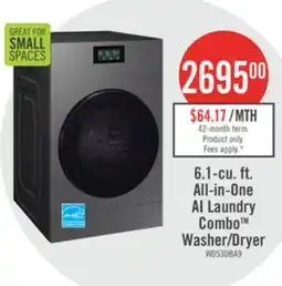 The Brick Samsung Bespoke 6.1 Cu. Ft. All-in-One AI Laundry Combo Washer/Dryer - WD53DBA900HZA1 offer