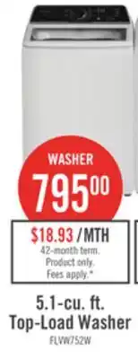 The Brick Frigidaire 5.1 Cu. Ft. Top-Load Washer - White - FLVW7523BW offer