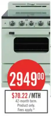 The Brick Classic Retro By Unique 30-Inch Convection Electric Range - UGP-30CR EC LG offer