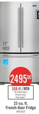 The Brick Maytag 33 22 Cu. Ft. French-Door Refrigerator - Fingerprint Resistant Stainless Steel - MRFF5033PZ offer