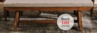 The Brick Cedar Dining Bench with Polyester Fabric, Pine Wood, Trestle-Base, 60W - Brown offer