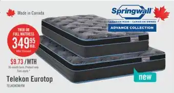 The Brick Springwall Advance Telekon Eurotop Firm Twin Mattress offer