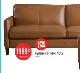 The Brick Hydeline Brixton Leather Sofa - Brown offer