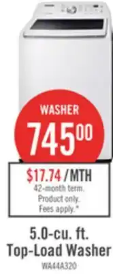 The Brick Samsung 5 Cu. Ft. Top-Load Washer and 7.2 Cu. Ft. Electric Dryer - White offer
