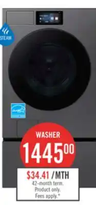 The Brick Samsung Bespoke 6.1 Cu. Ft. Front Load Washer with AI Fabric Sensing – Dark Steel - WF90F53ADSA5 offer