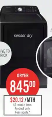 The Brick Samsung 7.4 Cu. Ft. Electric Dryer - Black Stainless Steel - DVE47CG3500VAC offer