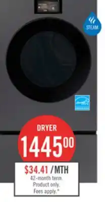 The Brick Samsung Bespoke 7.6 Cu. Ft. Electric Dryer with AI Opti Dry - Dark Steel - DV90F53AESAC offer
