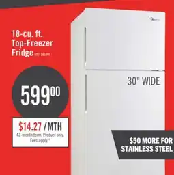 The Brick Midea 18 Cu. Ft. Top-Freezer Refrigerator - MRT18S4AWW offer