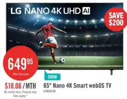 The Brick LG 65 NU850 Nano 4K Smart webOS TV (65NU850BPUA.ACC) – 2026 Model offer